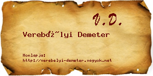 Verebélyi Demeter névjegykártya